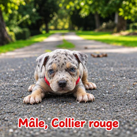 chiot American Bully tricolore bleu merle Phoenix bully's kennel  
