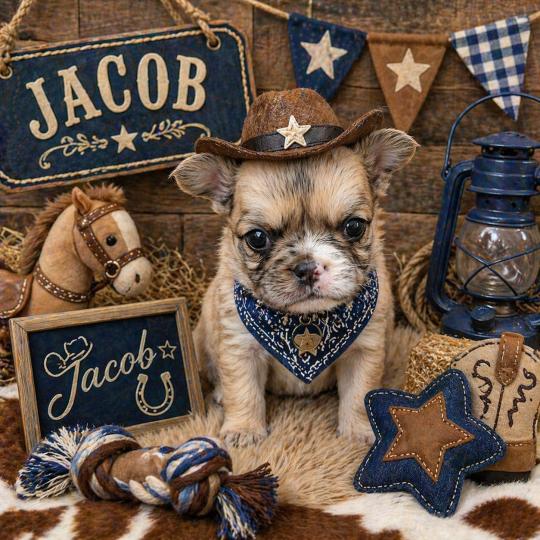 chiot Bouledogue francais Fluffy Fauve Merle Jacob Élevage de la famille dog étoilée  